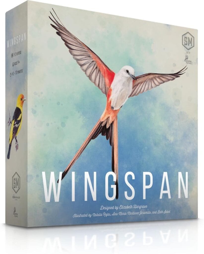 An image of cozy board game Wingspan, a favorite of our family.